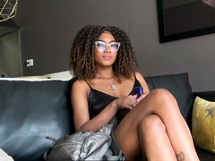 Ebony Latina With Curly Hair On Casting
