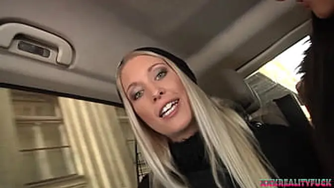 Two Hotties Took Amateur Dude In The Car For Sex Playing