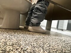 Blonde Girl Pissing Understall