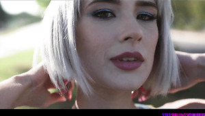 Skinny And Slutty Blonde Wearing Roller Skates Has Her Shaved Muff Pounded Really Well