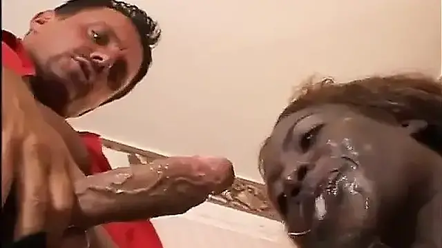 Black Maid Pussy Fucking Big Cock Sucking In The Bathroom   Cum In Mouth