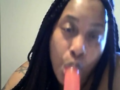 Bbw Solo Female Plays With Dildo   Nasty Deep Throat