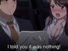 Hot Secretary Girl With Huge Boobs Fucks With Her Boss In His Car   Hentai