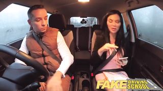 Fake Driving School   Threesome MMF In A Car HD 720p