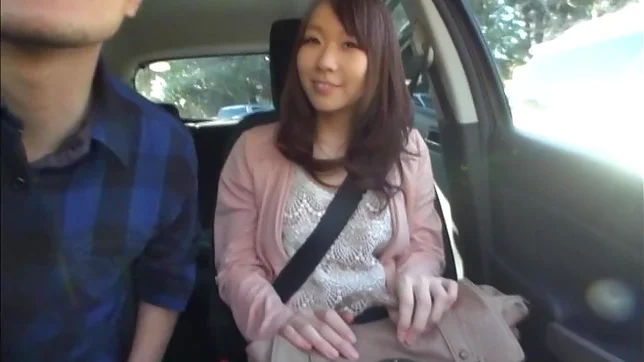 Hot Japanese Bombshell Deepthroats Her Lover?s Cock In A Car 2