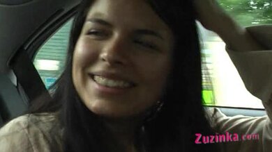 Sexy Brunette Czech Teen Dildo Fucks Herself In The Taxi