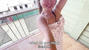 Chinese Asian Model Yiming Curiosity Blows And Fucks Her BF In Public