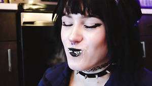 Goth Baddie Enjoys His Dick And Her Pussy With A Bit Of Whipped Cream