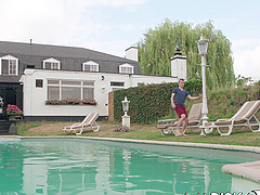 French MILF Sandy Lou Ass Fucked Outside