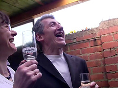 German Granny Fucks With Her Husband’s Friends After The Party