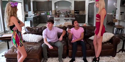 Popular Girls Macy Meadows And Madison Summer Get Demolished By Jealous Stepbrothers