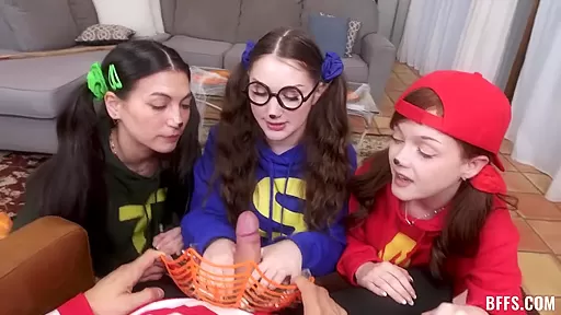 Trick Or Treat! Well Eat Your Cock Straight From The Candy Bow