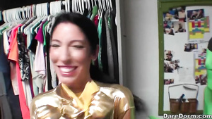 Awesome Sexy Chicks In Mascara Suits Are Sucking Big Dicks And Fucking