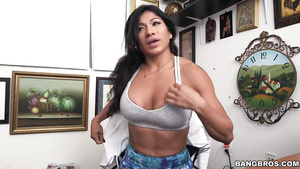 Hot Brunette Fitness Model With Big Tits Shagging In POV Doggy Style