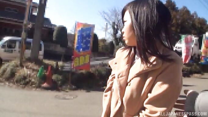 Japanese Babe Flashes Her Firm Tits On The Road