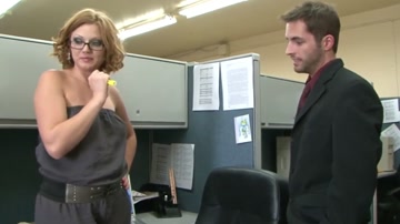 Curly Redhead With Big Natural Tits At The Office