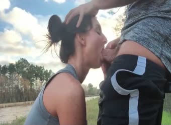 Hot Milf Outdoor Deepthroat And Cum Facial