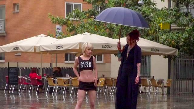 Kinky Silvia Rubi Humiliates Exposed Sub Nora Barcelona In Public