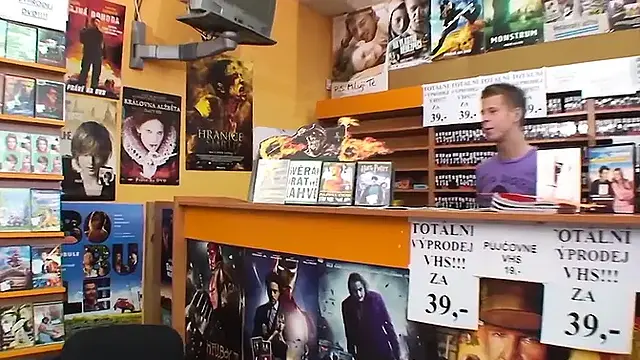 German Granny Sucks And Fucks Younger Stud In Shop