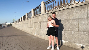 Blonde Hoe Fucks In Public On The Embankment!