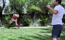Stepdad Teach His Step Daughters How To Handle Balls