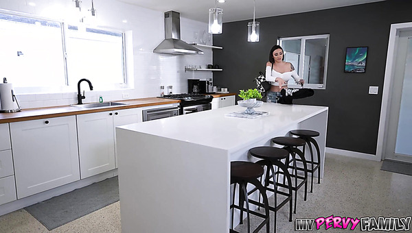 Sexy Brunette Babe Blaire Johnson Turns Her Step Bro On With Her Huge Boobs & Enjoys His Boner