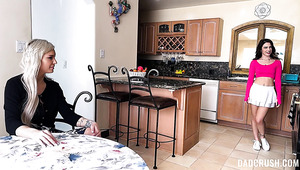 Sweet Stepdaughter And A Sexy Milf Make A Stepfather’s Hot Fantasies Come True.