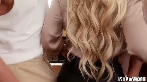 Blonde Milf Teacher Gets Double Teamed