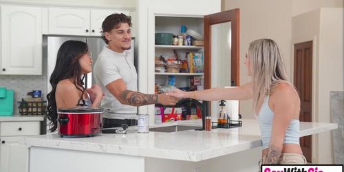 Skinny Asian Teen Stepsis Lets Stepbro Free Use Her On New Years