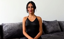 Skinny 18yo Latina Drops To Her Knees To Suck Cock