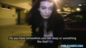 Public Agent Black Hair Czech Babe Screwed In Public