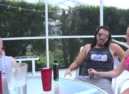 Beautiful Brunette Jerks Hard Cock In Public