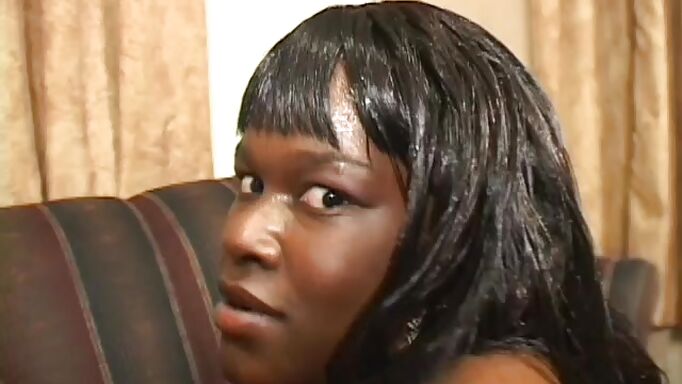 Oiled Up Chubby Black Whore Swallows Cock