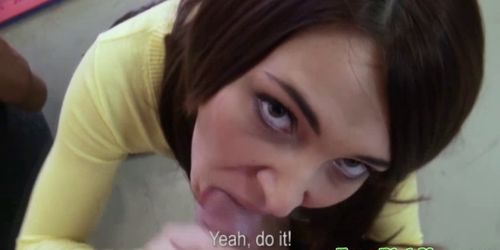 European Brunette Spoils Cock