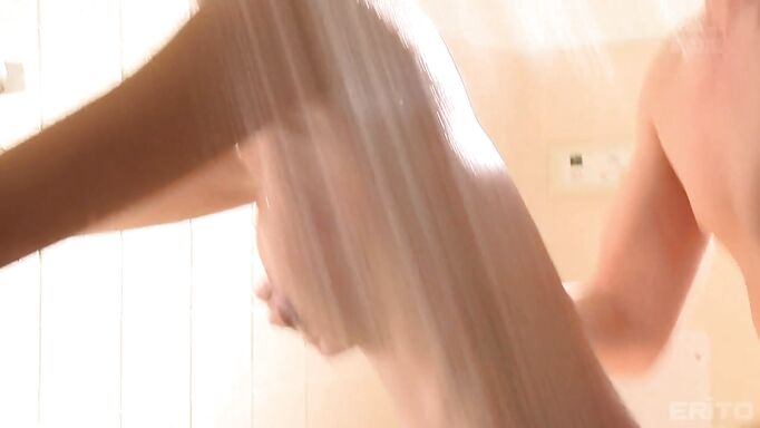 Horny Japanese Couple Fuck In The Shower