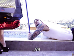 Luxurious Whore Wife Bianka Blue Fornicates With Pool Boy