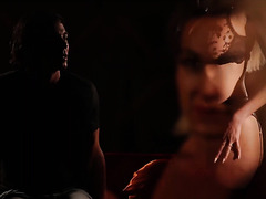 Sensual Blowjob In The Red Room By Ample Breasted Babe In Sexy Lingerie And Stockings