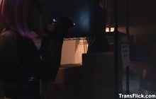 Colored Hair TSFoxxy Cum Inside And Ate It So Yummy!