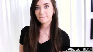 Teen With Angelic Eyes Gives A Deep Blowjob On The Casting