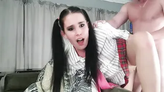 Stepdad Fucks Pigtailed Coed’s Asshole, Ends With Facial 2