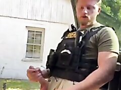 Sheriff Jerking Big Cock & Cumming Inside Patrol Car   Video 2