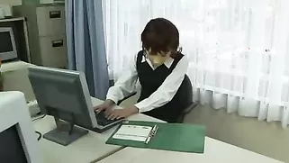 Cutest Japanese Chick In Rubber Mask Stimulates Her Snatch