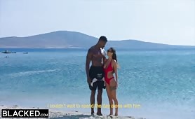 Delicious Russian Babe Liya Silver Has Erotic Interracial Sex On The Beach