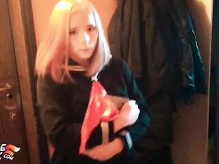 Red Haired Sex Slave Is Tied Up And Fucked Hard In Her Pussy