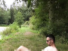 Outdoor Pissing In Vase And Pouring On Guy