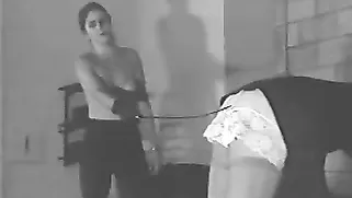 Stunning Glamour Domme Spanks Her Naked Slave