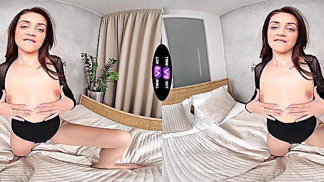 Teen Lola’s Naughty Fingers Explore Her Hairless Mound In VR