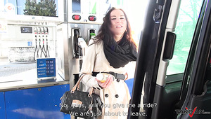 Svelte Brunette With Natural Tits Niki Fucks Mad Doggy Inside The Car