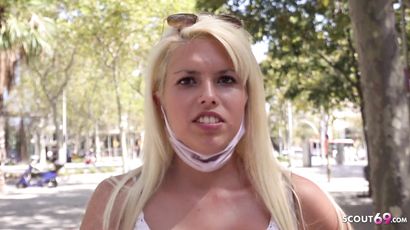 GERMAN SCOUT   SKINNY BLONDE LATINA GIRL I STREET PICKUP IN JEANS HOTPANTS I REAL CASTING   Latina