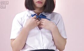 Delicious Japanese Teen Hottie Gets Naked And Plays With Her Shaved Wet Pussy